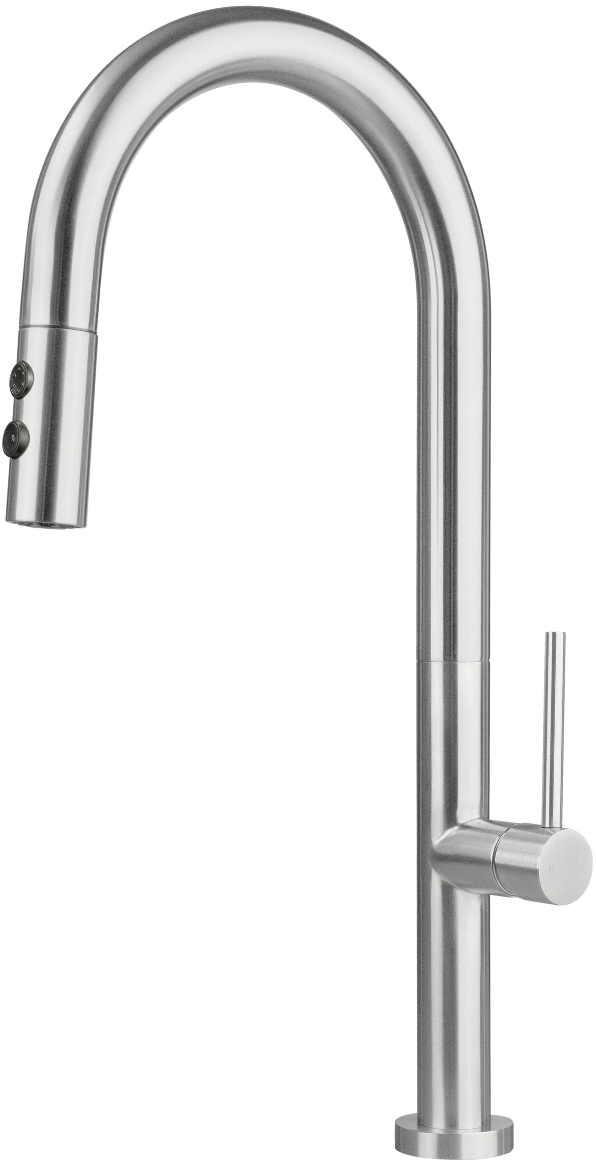 Deante BQO_F72M Kitchen Tap, with Pull-Out Spout - 2 Stream Types (Brushed Steel)
