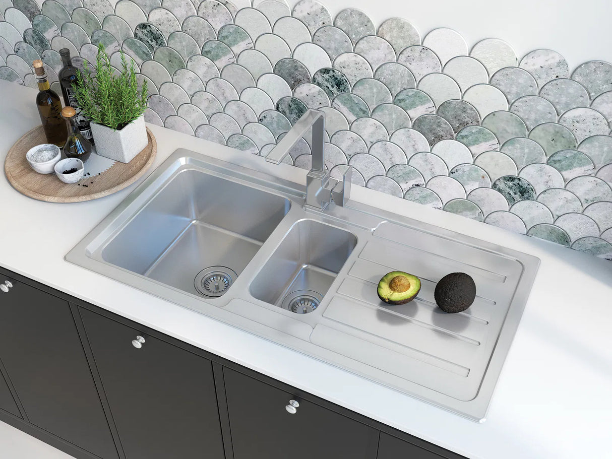 Deante ZPV_0113 Virgo Inset Sink, 1-Bowl with Drainer (Satin Finish)