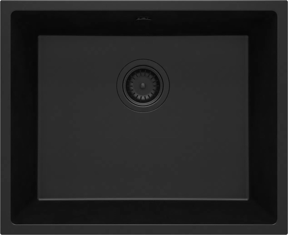 Deante ZQA_N10C Corda Undermount Granite Sink, 1-bowl (Nero)