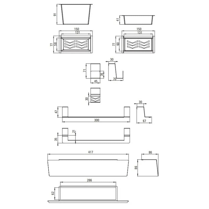 Deante ZZMKN110 Magnetic Set of Accessories (Nero)