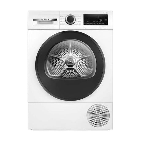 Bosch Heat Pump Tumble Dryer 9kg WQG24500GB front view on white background