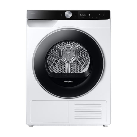 Samsung DV90DG6845LKU3 front view white door closed