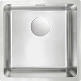 Deante ZPE_010B Egeria Overmount or Undermount Sink, 1-Bowl (Brushed Steel)