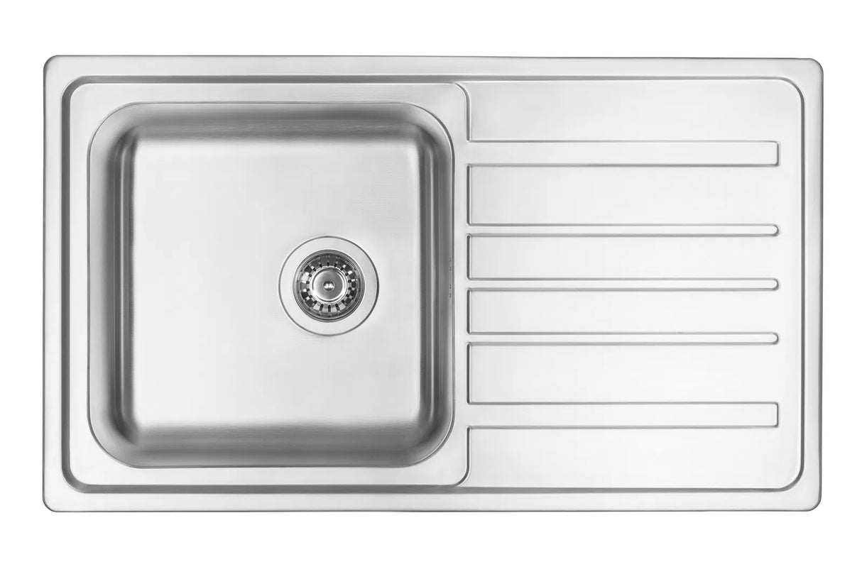 Deante ZPV_0113 Virgo Inset Sink, 1-Bowl with Drainer (Satin Finish)